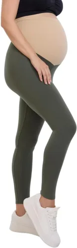 Miniatura 28 de Motherhood Maternity Leggings esenciales elásticos de longitud completa para mujer, ajuste secreto sobre el vientre
