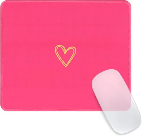 Miniatura 9 de Seorsok Alfombrilla de mouse cuadrada estética con forma de corazón, diseño personalizado para oficina y hogar, alfombrilla de mouse divertida