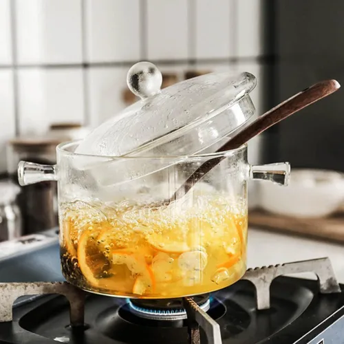 Miniatura 2 de Olla de cocina de vidrio transparente Cacerola de vidrio para ensalada de sopa de fideos