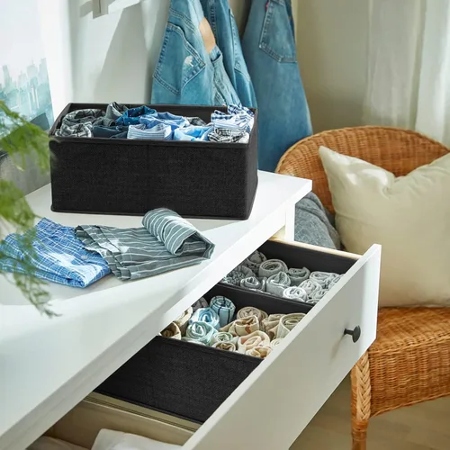 Miniatura 6 de Criusia Organizador de Cajones para Ropa Paquete de 12 - Organizadores de Closet Inodoros y Almacenamiento para Calcetines Ropa Interior Sostén