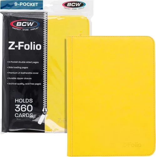 Miniatura 8 de BCW Z-Folio - Álbum LX de 9 bolsillos - Rojo Organizador de tarjetas con cremallera segura Carpeta de colección de tarjetas de cuero sintético