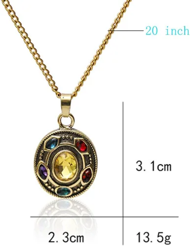 Miniatura 3 de PILLOBOX Thanos Infinity Guantelete Collar Joyería Colgante Juguetes Regalos Para NiñoNiñaHijoHija Metal