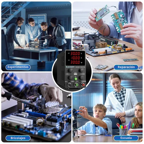 Miniatura 6 de Fuente de alimentación de CC variable, 0-30V 0-10A Fuente de alimentación de banco regulada de CC con pantalla LED de 4 dígitos de alta precisión