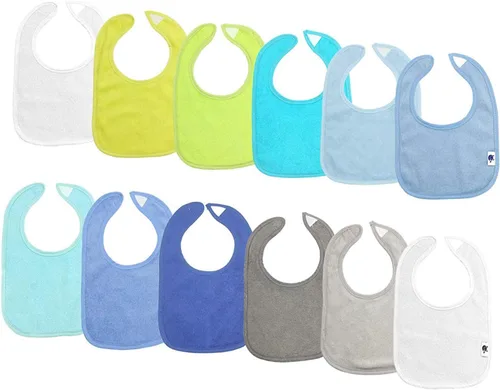 Miniatura 6 de SPINFOX Baberos impermeables para niñas, niños, babero unisex de algodón sólido de punto para bebés