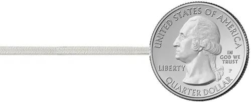 Miniatura 3 de Savlano Collar de cadena mágica de serpiente plana de plata de ley 925 de 0138in para mujeres y hombres con caja de regalo hecho en Italia Metal