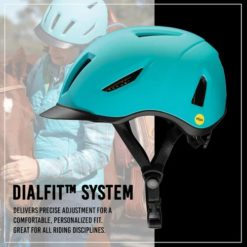 Miniatura 4 de Troxel Terrain MIPS - Casco de equitación con enfriamiento, perfil bajo, diseño microajustable, equipo de equitación, grande (7-3/8-7-3/4), Radiance