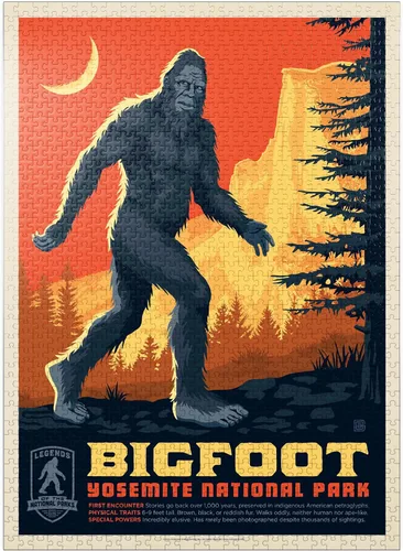 Miniatura 9 de MyPuzzle Legends of The National Parks: Yosemite's Bigfoot - Póster vintage - Rompecabezas de 100 piezas prémium para adultos