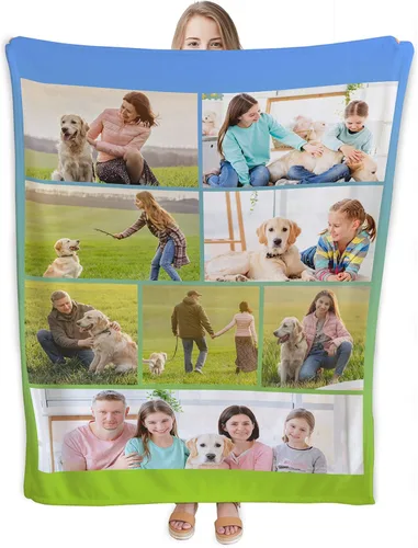 Miniatura 9 de Manta personalizada con foto y texto, manta de franela personalizada con carga cualquier foto, regalos personalizados para papá, mamá, familia, 1