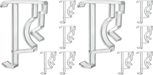 Miniatura 4 de Cutelec Clips de cenefa de 2 pulgadas, 5 piezas de plástico transparente oculto para cenefa de ventana, clip de sujeción horizontal de imitación