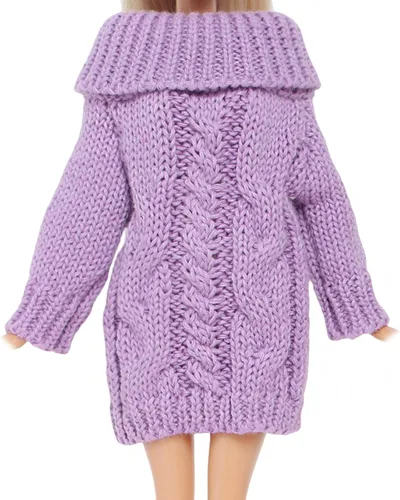 Miniatura 10 de Suéter de cuello alto de invierno azul para accesorios de muñeca de niña de 11.5 pulgadas