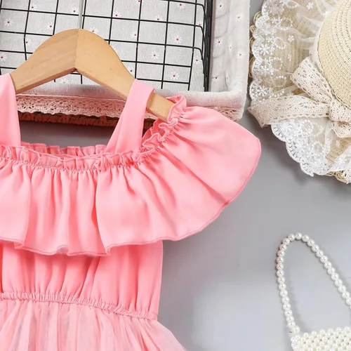 Miniatura 8 de VINUOKER Vestido de fiesta de princesa para niñas pequeñas, vestido de primavera y verano, vestido de verano con hombros descubiertos, vestido