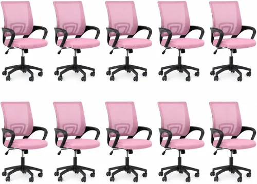 Miniatura 11 de Silla de oficina ergonómica, silla de escritorio de malla con respaldo medio, silla de computadora, color negro Soporte lumbar, modo oscilante