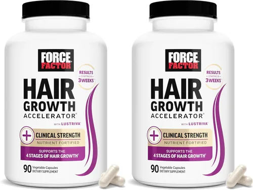 Miniatura 13 de Force Factor Multivitamínico acelerador del crecimiento del cabello para mujeres y hombres, con Lustriva, biotina, cola de caballo y vitaminas A