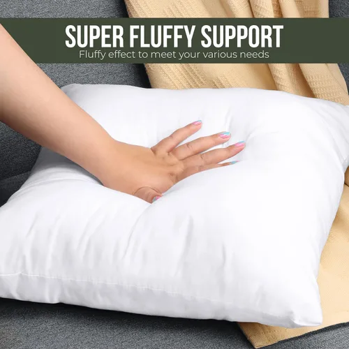 Miniatura 4 de Utopia Bedding Juego de 1 almohada (1 unidad, color blanco) – Almohadas alternativas de plumón de 16 x 16 pulgadas para cama, sofá y sofá, almohada