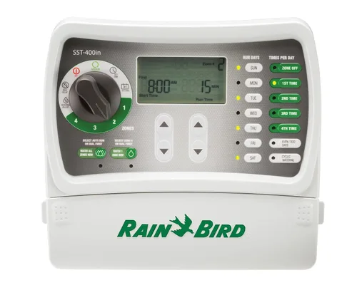 Rain Bird SST400IN sistema de aspersores de interior fácil de instalar con temporizador y controlador, 4 zonas/estación (Este nuevo/mejorado modelo