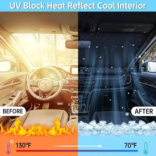 Miniatura 4 de Parasol para parabrisas delantero compatible con Toyota Highlander 2020-2023 2024 2025, protector de visera solar bloquea los rayos UV, parasol