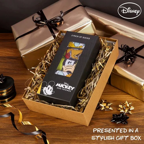 Miniatura 4 de Disney Calcetines para hombre Baby Yoda Crew Socks 5 Pack Star Wars Calcetines tobilleros Mickey Mouse regalos para hombres