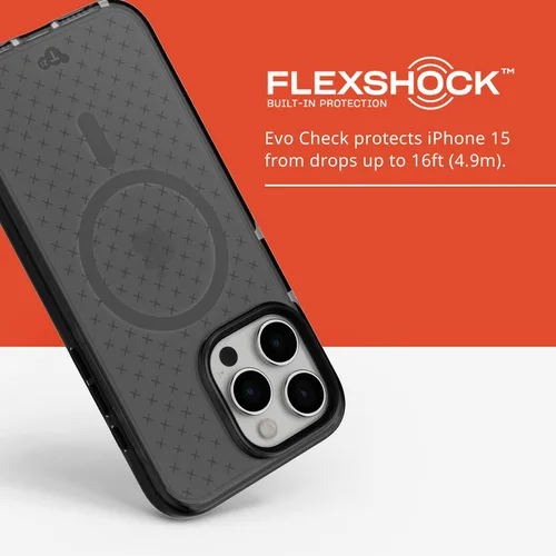 Miniatura 4 de Tech21 Evo Check - Funda para iPhone 15 Pro Max, compatible con MagSafe, funda de protección contra impactos, color ahumado/negro