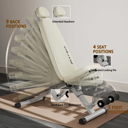 Miniatura 3 de Banco de pesas ajustable para gimnasio en casa, banco de entrenamiento para press de banca, entrenamiento de cuerpo completo, inclinación