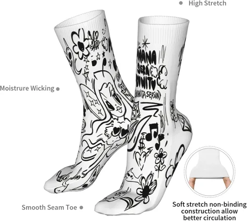 Miniatura 7 de NALCKA Karol Singer G Socks Super Soft Crew Sock Personalidad Resistente al Olor Antiolor Unisex Calcetines Deportivos Calcetines Bajo 16 pulgadas