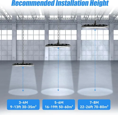Miniatura 5 de loyal Luces LED de alta bahía: iluminación comercial regulable UFO 6000K - para almacén, garaje, taller, gimnasio, con cable de enchufe de EE. UU