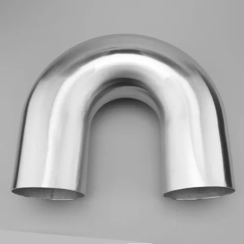 Miniatura 4 de AC PERFORMANCE Codo de aluminio de 180 grados de 4" (102mm) OD Tubo de intercooler para toma de aire, radio 1D, distancia centro a centro 8" Plata