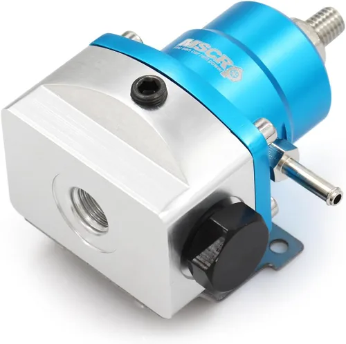 Miniatura 6 de Kit de regulador de presión de combustible EFI universal ajustable con manómetro de presión de combustible de 0-160 psi y kit de conectores de Azul