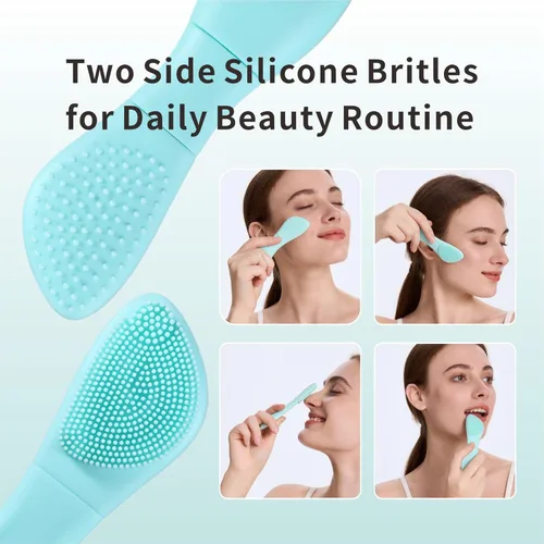 Miniatura 6 de Herramienta para Eliminar Puntos Negros, Espátula Facial de Silicona, Rascador Nasal 2 en 1 para Limpieza Profunda, Espátula Facial para Eliminar