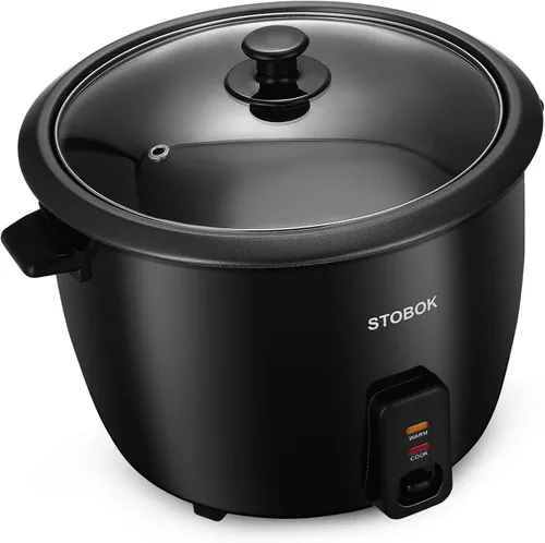Lurrose Arrocera eléctrica con tapa transparente, olla portátil para estofado doméstico para sopa de gachas de arroz, sopa y vaporera, enchufe de