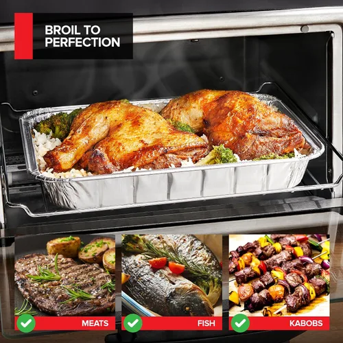 Miniatura 5 de Stock Your Home Paquete de 25 mini sartenes para horno tostador, porción individual, para uso personal y dormitorios, 8.5 x 6 pulgadas, ideal