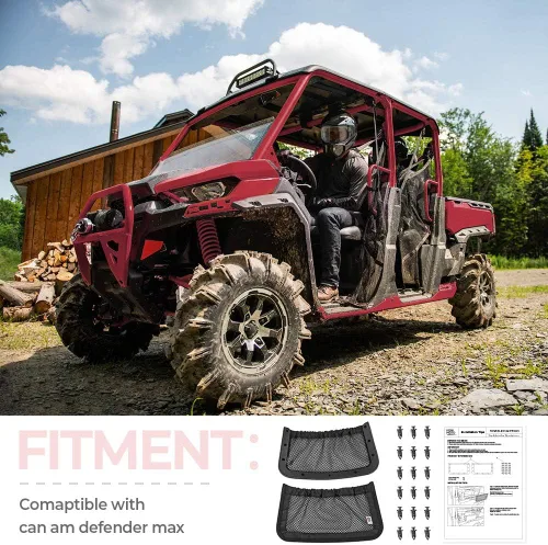 Miniatura 5 de KEMIMOTO UTV - Red de almacenamiento para respaldo trasero compatible con Can Am Defender Max, repuesto OEM #715003019, negro (se vende en pares)