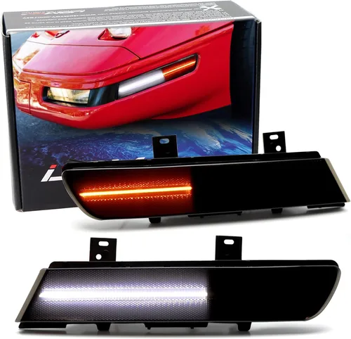 Miniatura 11 de iJDMTOY Kit de luces LED completas de posición/marcador lateral con lente semiclaro blanco/rojo compatible con Chevrolet 1988-1996 C4 Corvette