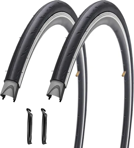 Paquete de 2 neumáticos plegables 700x28C para bicicleta de carretera, 700C, neumáticos de repuesto con cuentas plegables, resistentes a pinchazos