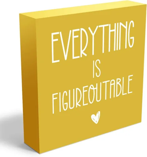Miniatura 25 de mmiishe Letrero de madera inspirador decorativo motivacional con texto en inglés «Be Curious Not Judgmental», caja de madera para el hogar