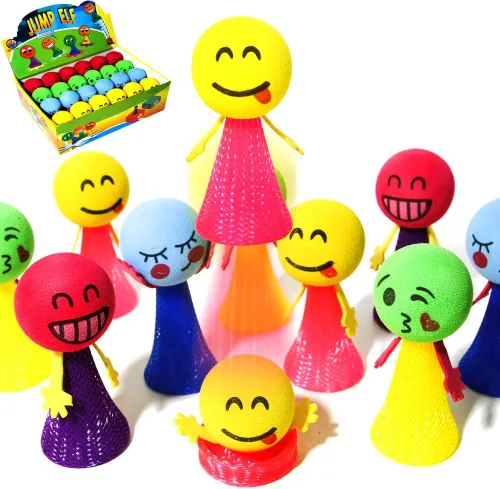 Miniatura 11 de PROLOSO Jumping Popper Spring Launchers - Pelotas de juguete animosas, 24 unidades (botones amarillos)