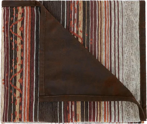 Miniatura 6 de Paseo Road Estes - Manta Western, 50 x 60 pulgadas, manta rústica a rayas, detalles de piel sintética, manta jacquard de felpilla para sofá, cama