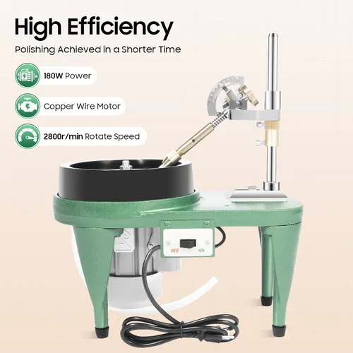 Miniatura 4 de Máquina de facetado de gemas 2800 rpm, dispositivo pulidor lapidario de joyería de pulido de jade de 180 W, kit de pulido de ángulo de joyería