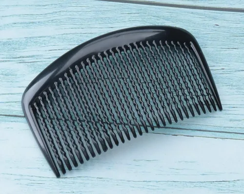 Miniatura 5 de 6 piezas de 29 dientes de pelo francés peine lateral estilo vintage café negro marrón plástico torcido pinzas para el cabello para mujeres niñas