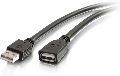 C2G Cable de extensión USB largo, Cable USB, Cable USB A a A, Negro, 16 pies (4.87 metros), Cables to Go 39010