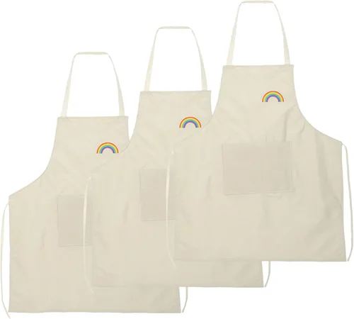Miniatura 17 de HARFINGTON Delantal de cocina unisex para restaurante no ajustable, lavable, con 2 bolsillos