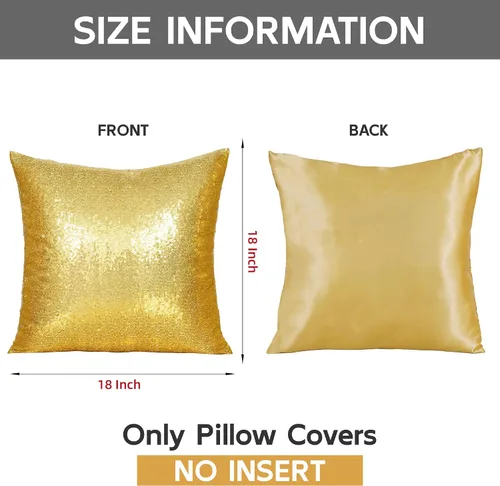 Miniatura 3 de Poise3EHome Fundas de almohada doradas de 18 x 18 pulgadas, fundas de almohada decorativas con lentejuelas para sofá, cama, sala de estar, Navidad