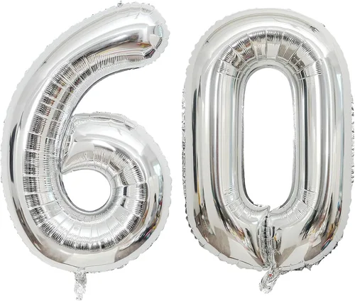 Miniatura 18 de Globo grande de 40 pulgadas con letras del número 6, letras del alfabeto, Mylar de aluminio, globos de helio con números grandes para cumpleaños