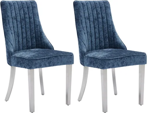 Miniatura 31 de Juego de 8 sillas de comedor, sillas de cocina con canales de lino con patas curvadas de madera maciza, silla de comedor tapizada de tela cómoda