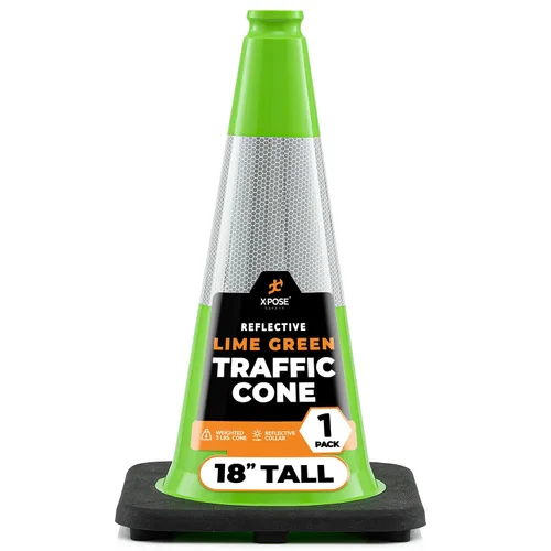Miniatura 38 de Xpose Safety Conos de tráfico naranjas de 12 pulgadas con collar de 4 pulgadas, paquete de 4 conos de seguridad de plástico PVC multiusos