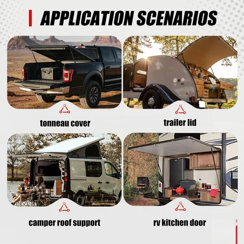 Miniatura 5 de Vepagoo 24 pulgadas, 20 libras/89N, amortiguadores de gas, soporte de elevación de resorte para reemplazo de cubierta de tonneau, camioneta, cama