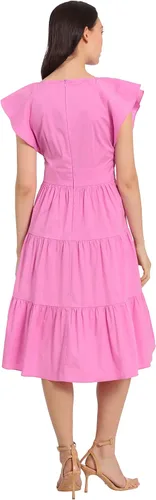 Miniatura 3 de London Times Vestido de verano fácil de vacaciones de verano para mujer con cuello en V