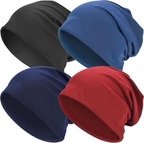 Miniatura 16 de EINSKEY Gorro ligero holgado para hombres y mujeres, gorro de algodón fino de gran tamaño, gorro de quimioterapia, gorro para dormir nocturno