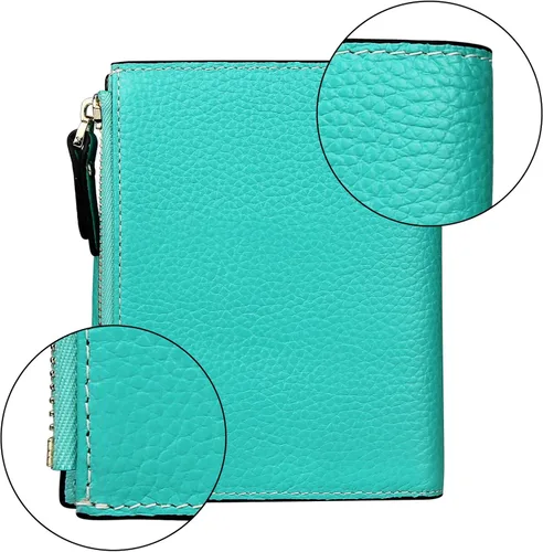 Miniatura 6 de FT FUNTOR RFID - Billetera de cuero para mujeres, tarjetero de mujer, pequeña billetera compacta de bolsillo con ventana para identificación