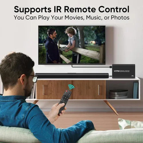 Miniatura 9 de 4K@30hz USB3.0 HDMI Media Player Soporte 2.5 "SATA HDD con HDMI/AV/salida óptica, reproductor MP4 H.265 portátil para videos/música/fotos desde
