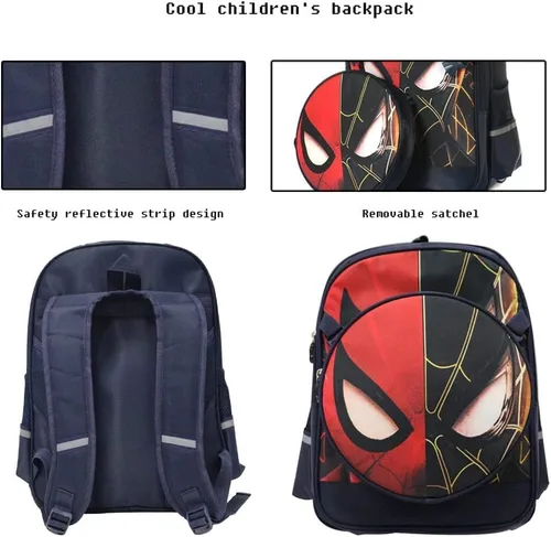 Miniatura 4 de FENGJINRUHUA Lindo juego de roles de dibujos animados escuela primaria mochila para niños cómics niños niñas (A-azul marino), A-Azul marino, Mochila